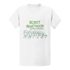 Reject Adulthood Return to Childhood Funny Retro Meme T-Shirt, T-Shirt for Men