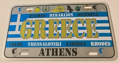 GREECE Booster License Plate Athens Patras Larissa Rhodes Volos Heraklion