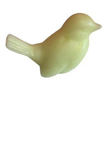 Vintage Fenton Custard Uranium Satin Glass Bird  Figurine Glows