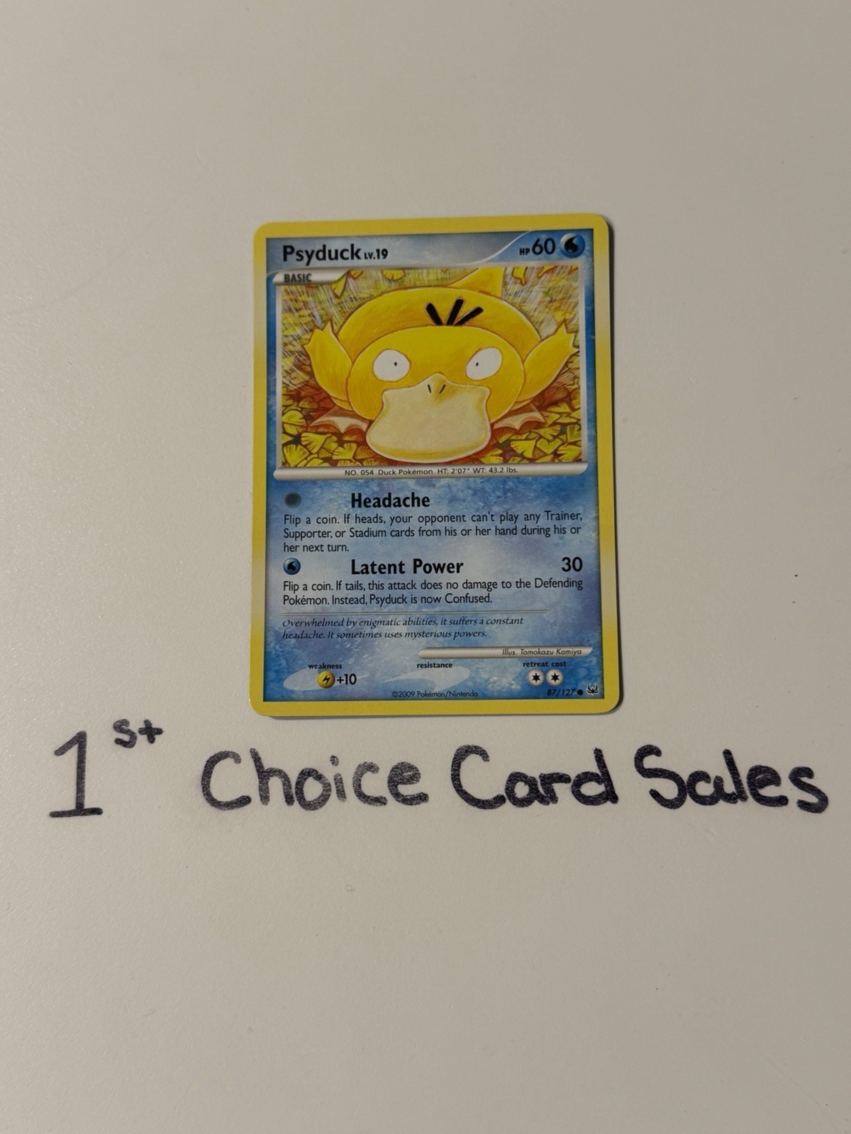 Psyduck Platinum Regular Card 87/127 Near Mint Condition