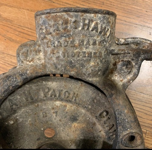 Vintage Antique BLACK HAWK Corn Sheller Cast Iron A.H.Patch Clarksville 1903B - Picture 4 of 6