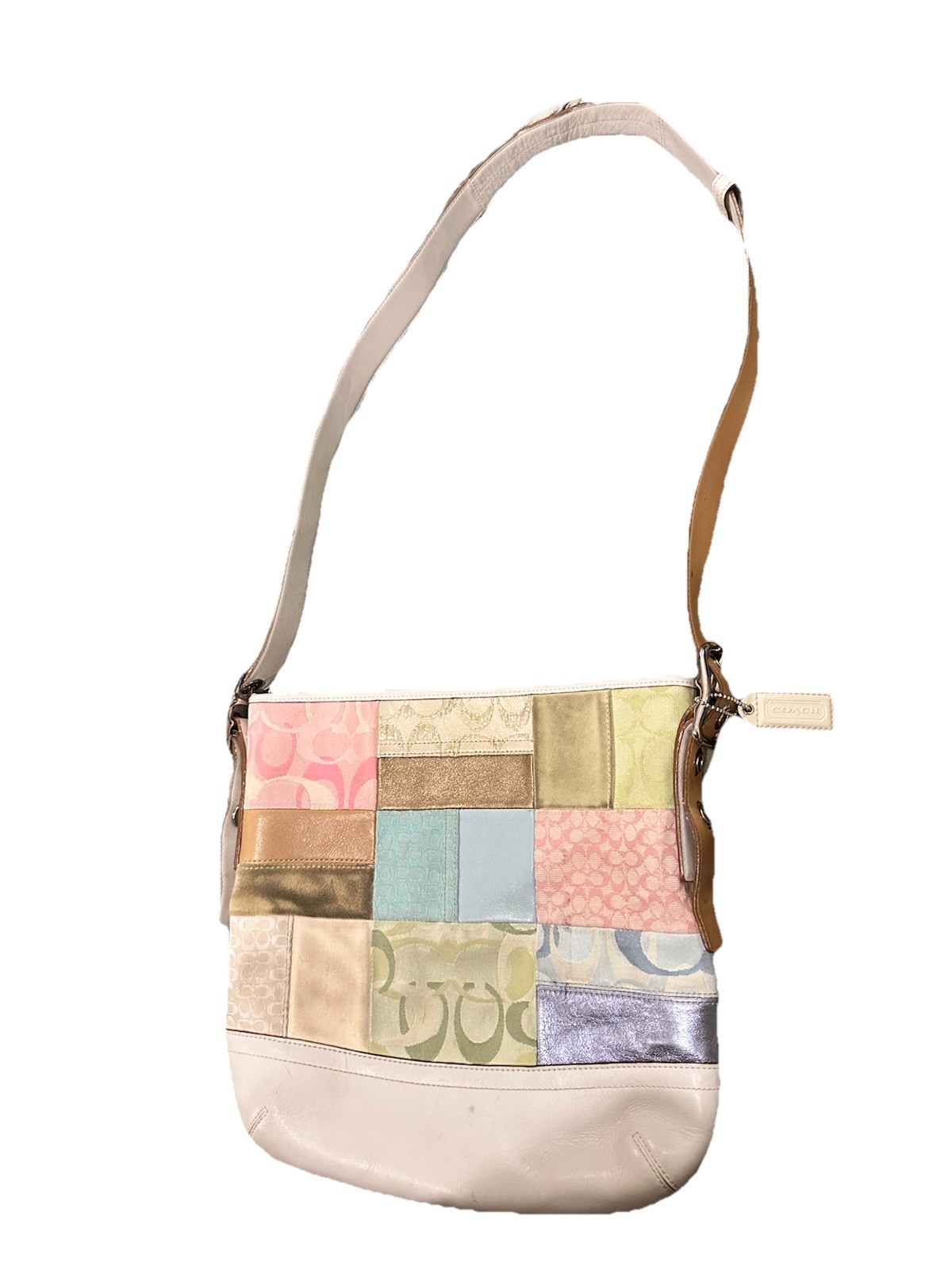 Coach Patchwork Multicolor Shoulder Bag Logo Zip … - image 4