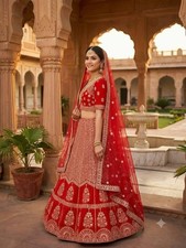 PARTY WEAR LEHENGA CHOLI INDIAN DESIGNER BOLLYWOOD LEHNGA WEDDING BRIDAL ETHNIC
