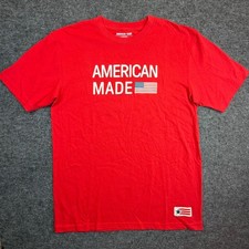 American Giant T-Shirt Mens L Red American Made Flag Collection USA Made NWOT