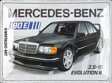 Relief-Blechschild "Mercedes Benz 190 E 2.5-16 EVO II" - 40x30cm Emaille Schild