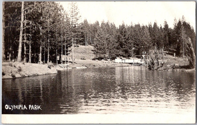 RPPC Grass Valley, CA Lake at Olympia Park Nevada County California Postcard