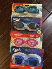 Speedo Goggles Adult Ages 14 Plus/ Lot Of 4 Pairs Teals/Blue/Pink