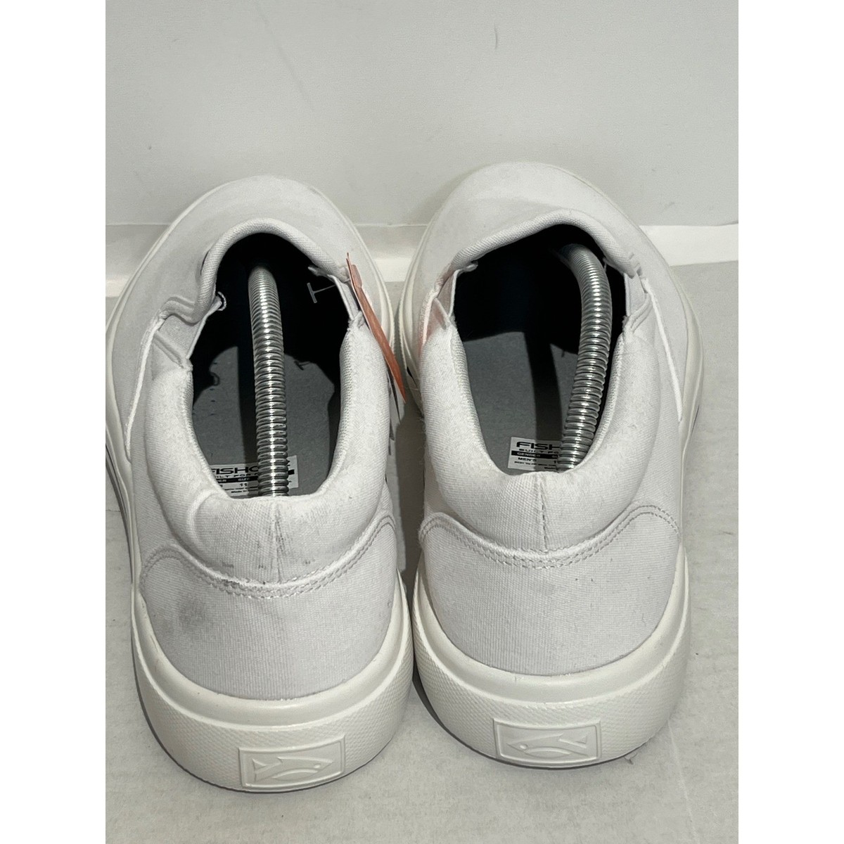 Fishooz Dryshod Mens 11 White Canvas Slip On Fishing Deck Sneakers Shoes View 4