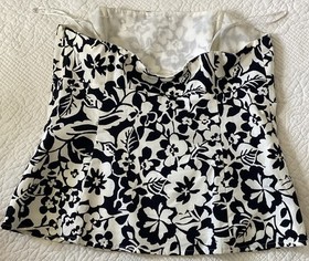 Ann Taylor Loft Floral Bustier Corset Top Sz 2 Lined Side Zip