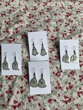 Handmade Halloween glow in the dark Ghost Dangle Earrings Silver Metal $5 each