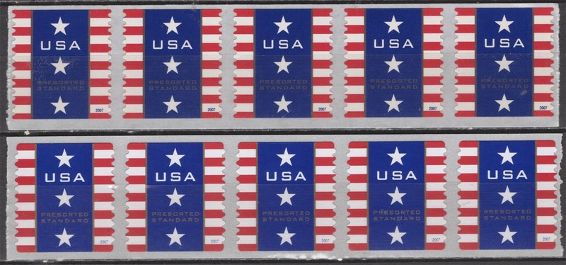 SC# 4157-58 - 2007 10¢ - Patrotic Banner Coil Strip of 5