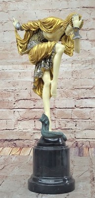 Bronze Skulptur Kalte Bemalung Ankara Tänzerin Art Déco 1. Ausgabe