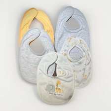   5 Pack Baby Bibs Neutral Beige Unisex   Soft Cotton Drool Bibs Newborn Infant  