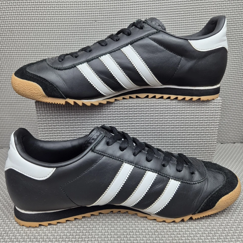 Adidas Rom 2011 Trainers UK 11 Men's Black Leather Gum Sole Retro Originals - Image 3 of 4