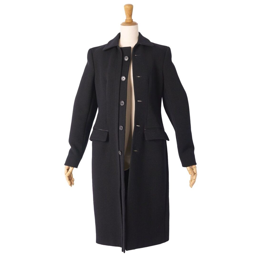 Prada Coat Long Wool Outerwear Womens 38 (equivalent to S) Black Used MOLO-0 thumbnail 4