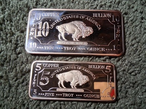 15 Troy Oz. of .999 Copper Bars **Free US Shipping**