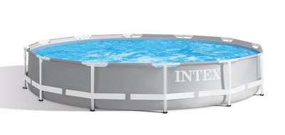 USEDOPEN BOX Intex 12 Foot x 30 Inches Durable Prism Steel Frame Above Ground Sw