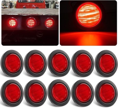 2.5'' Round Marker Lights Red, 10Pcs 2.5'' Inch Round Side Clearance Marker Ligh