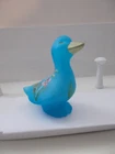Fenton Glass H/P Sky Blue Duck , D. Robinson