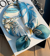 100 Mulberry Silk Scarf Neckerchief Shawl 53X53cm Bandana variegated Print wrap