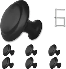 6PCS Black Dresser Drawer Knobs, 1.2" Modern Knob for Cabinets and Drawers