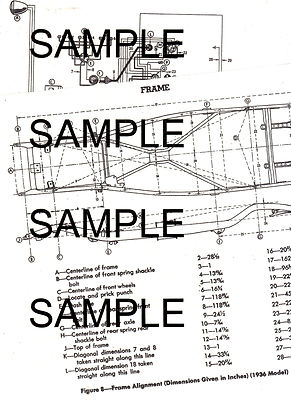 1937 PLYMOUTH P3 MODELS 37 WIRING & FRAME CHART WITH DIMENSIONS DIAGRAM