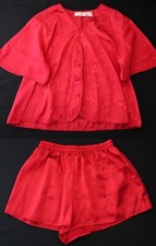 NEW Victoria's Secret VTG 80s-90s Gold Label Satin Top Shorts Pajamas Set MEDIUM