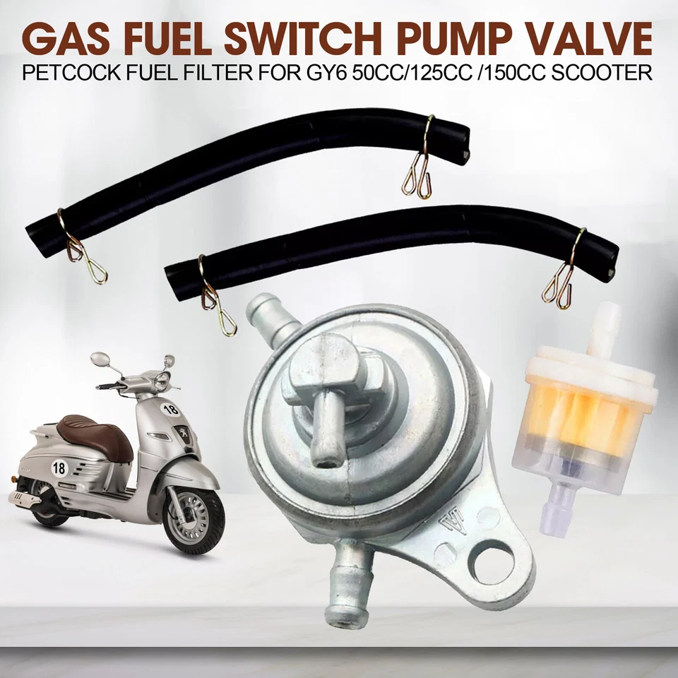 Para 50cc/125cc/150cc GY6 Scooter Gas Interruptor de Combustible Bomba Válvula Petcock Filtro de Combustible Foto 2 de 4