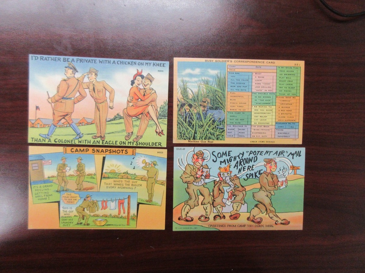 WWII Military Comic Post Cards (4) - RB2576 | eBay