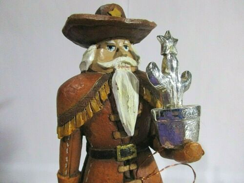 Carved Wood Guard/Soldier with Cactus Plant & Star by Roman Inc. 9" Tall - Picture 1 of 4