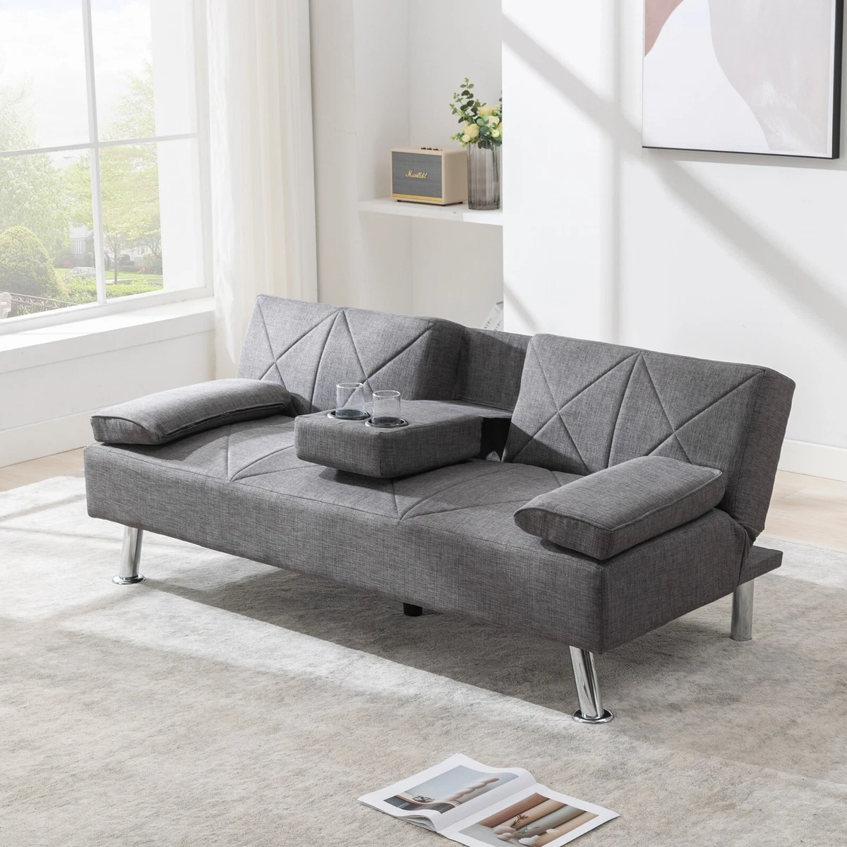 Modern Futon Sofa Bed Fold Up Down