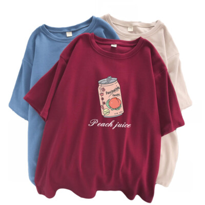 Women Girl Cute T-shirt Japanese Kawaii Tops Cartoon Large Size Tee Preppy
