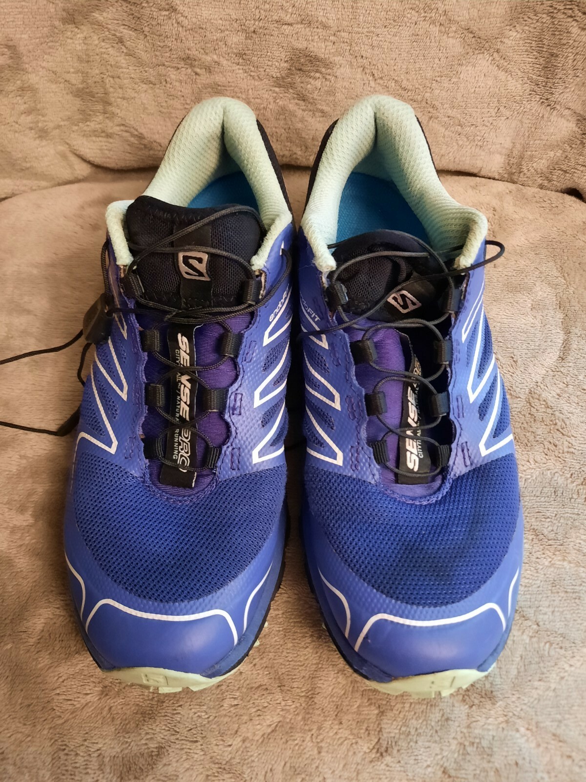 Salomon scarpa da trail running donna con lacci rapidi taglia 6 5 colore nero e viola