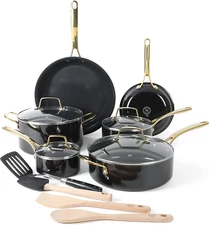 Lockton 14 Piece Premium Non-Stick Heavy-Gauge Aluminum Cookware Combo Set (Pots