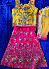 Baby Girl Wedding Party Diwali Outfit Lehnga Choli Dupatta For Girls Size 16
