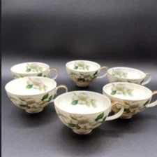 Meito "LIVONIA" Norleans ~ Japan ~ Dogwood ~ Set of 6 Cups And Saucers 2 3/8"