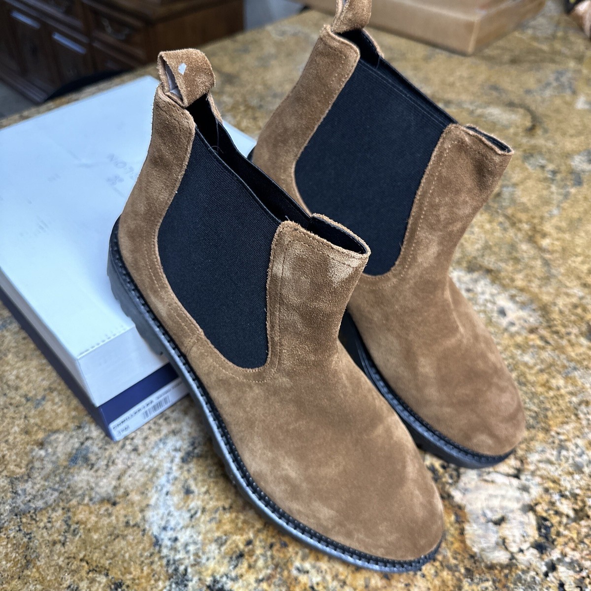 Nordstrom Caslon Miller water resistant Chelsea boots Brown leather size 12