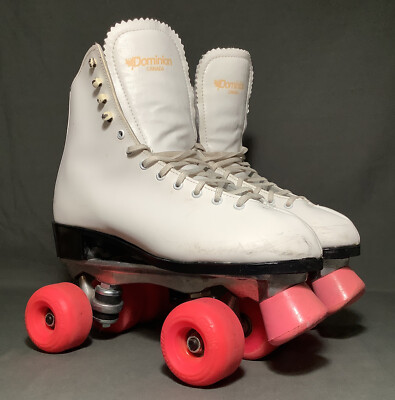 VTG Women s Roller Skates Sure Grip Super X5L Plates Sz 10 White Leather Pink