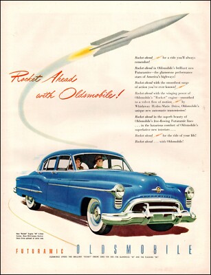 1950 Classic Car AD '1950 OLDSMOBILE Rocket 98 4 dr Sedan  Hydramatic 101222