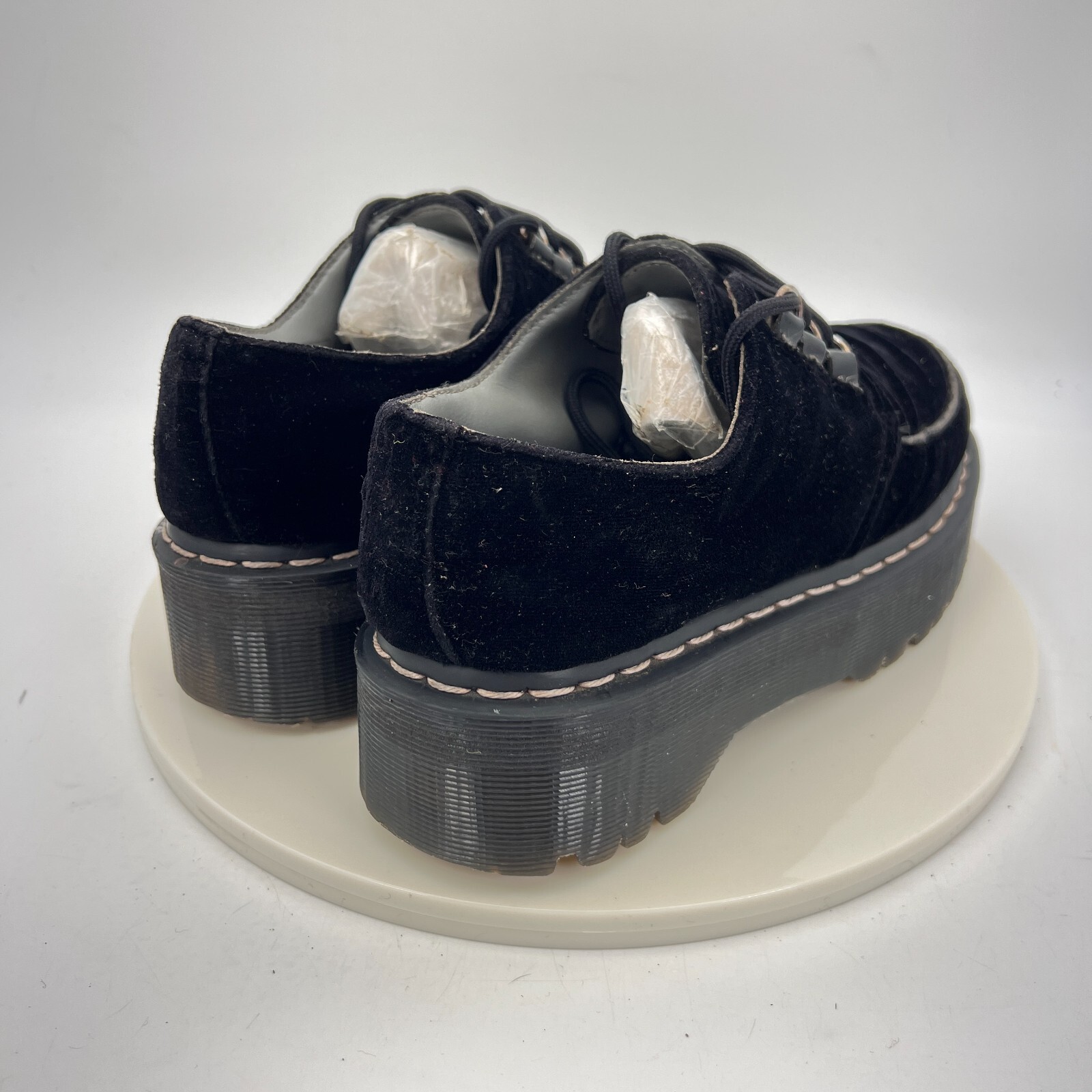 Dr Martens Aggy Creeper Black Suede Velvet Women Chun… Gem