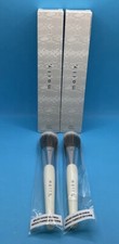 Mally Brush Pinceau Full Size Foundation Powder Brush White/Silver 7 /Lot Of 2