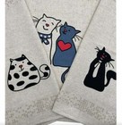 Set 3 Kitchen tea towels big linen cotton kitchen decor Cat lover gift xmas NEW