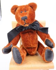 Vintage Boyds Bears TYLAR F. WUZZIE 5" Brown Jointed Plush Wearing Black Ribbon
