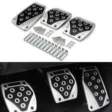 3PCS Aluminum Alloy Non-Slip Car Foot Pedals Pad Cover Brake Clutch Accelerator