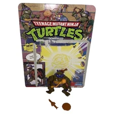 1990 Donatello Teenage Mutant Ninja Turtles TMNT With Backer Card Playmates HTF