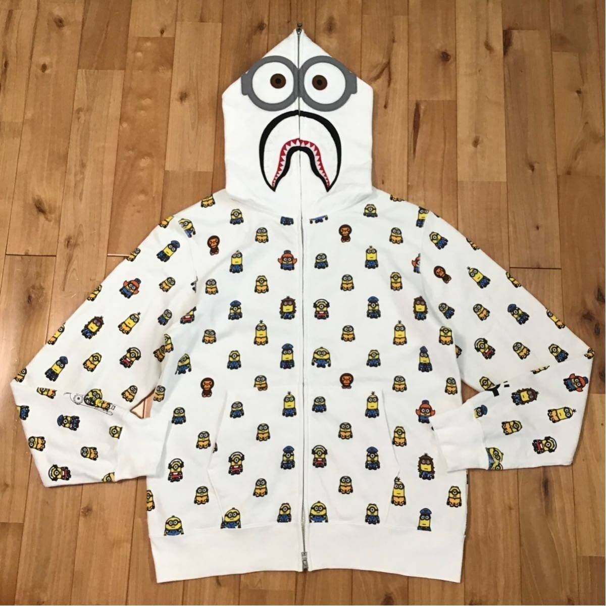 A BATHING APE BAPE × Minions Shark Camo Hoodie 2色/関送無料 Mikina BAPE ABC Camo Shark Full Zip Hoodie 001ZPI201002M-BLU