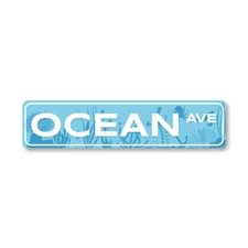 Ocean Avenue Metal Sign