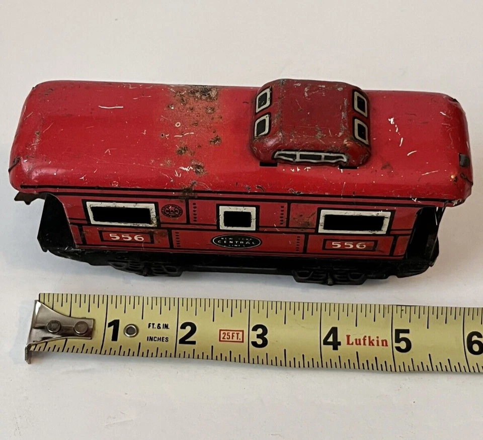 Vintage 1950 Marx Marline Toy Train Car New York Central Lines Caboose #556 - Image 2 of 4
