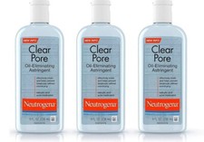 Neutrogena Clear Pore Oil Eliminating Astringent, 8oz 3 Pack 