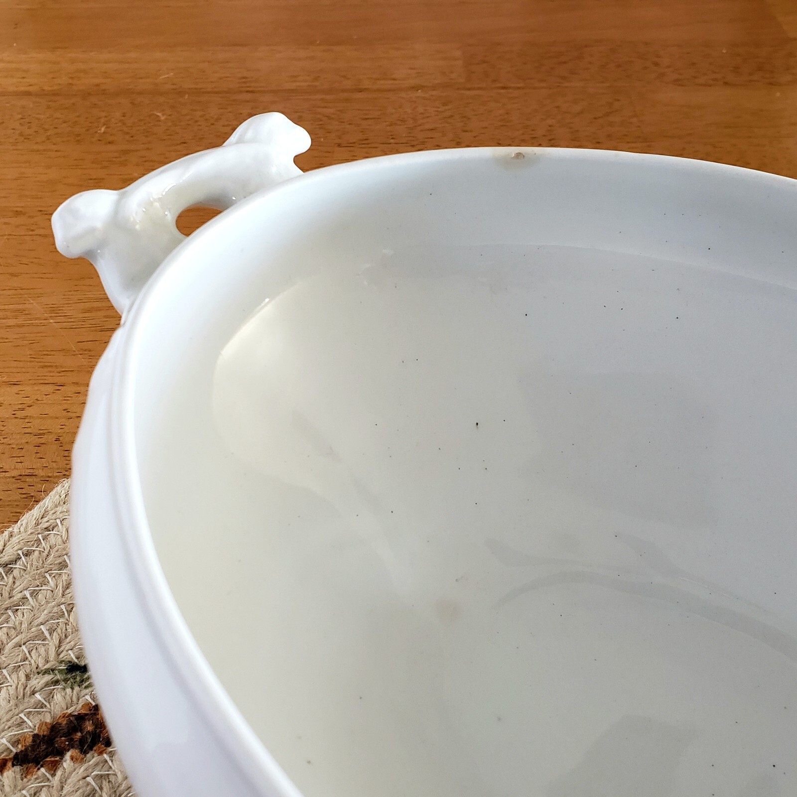 Antique White Ironstone Covered Vegetable Tureen Eagle Head Pratt & Simpson Engl